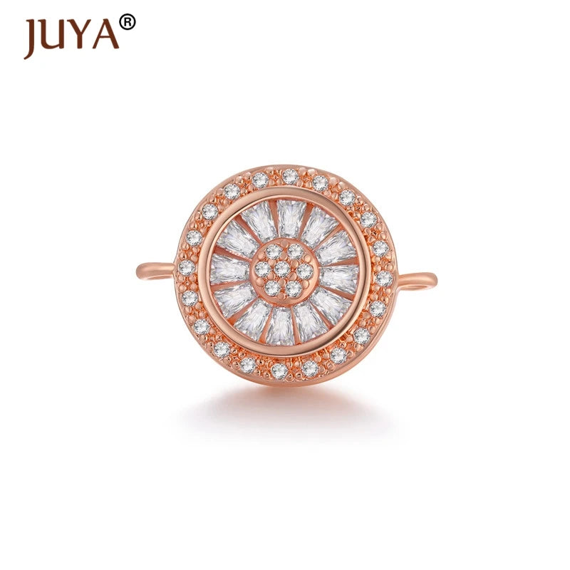 Juya  Series Connector Shiny Zircon Crystals