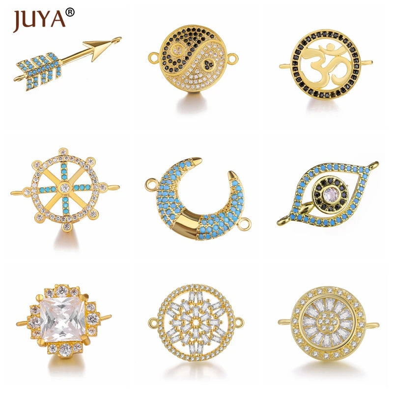 Juya  Series Connector Shiny Zircon Crystals