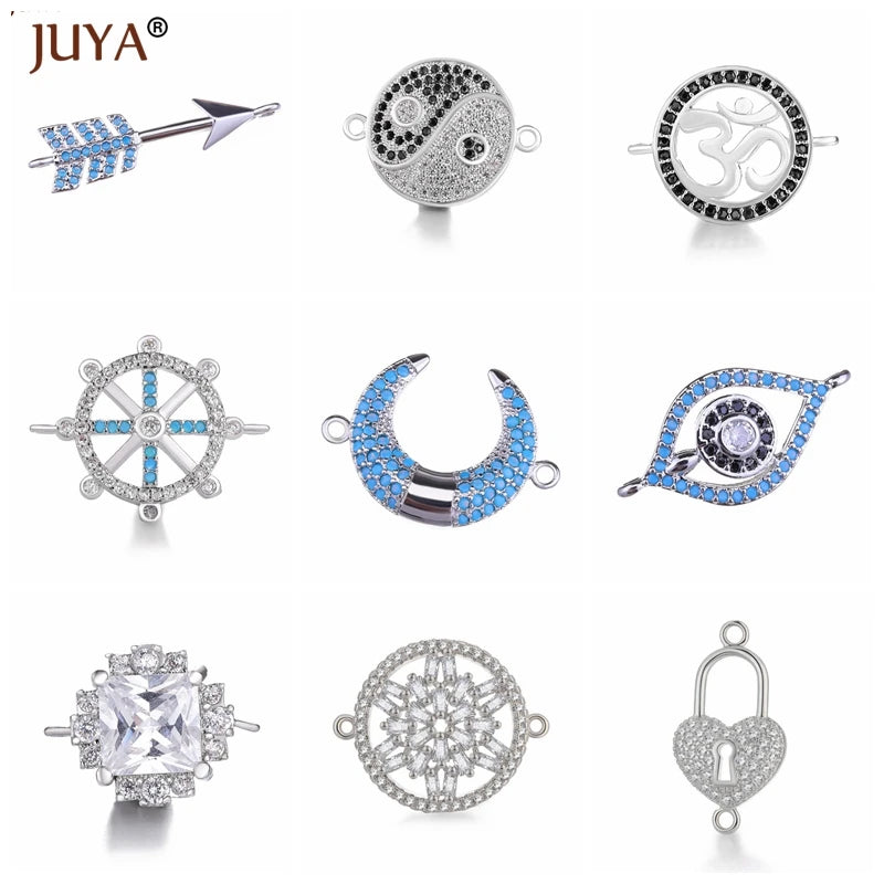 Juya  Series Connector Shiny Zircon Crystals