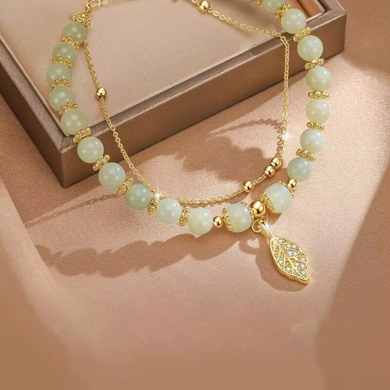 Wrist Strap Bangle Double Chain Bracelet
