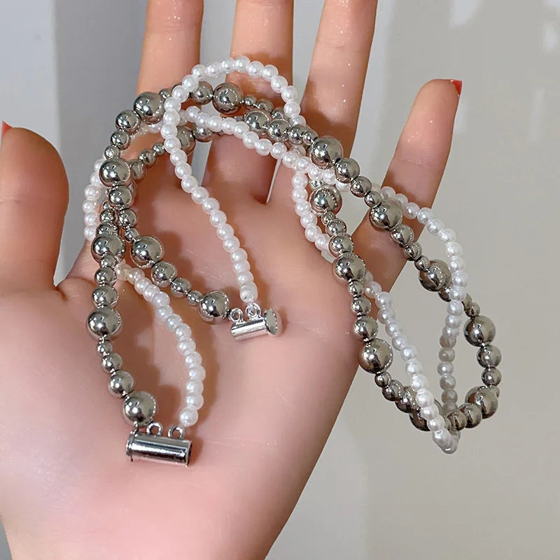 Imitation Pearl Wrapped Necklace